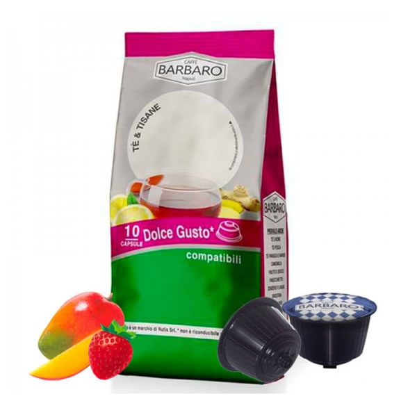 Caffè Barbaro - Tisana Fragola e Mango - 10 capsule sistema Dolce gusto