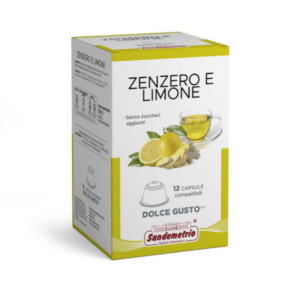 Sandemetrio - Zenzero e Limone Tisana Biologica - 12 capsule sistema Nescafè Dolce Gusto